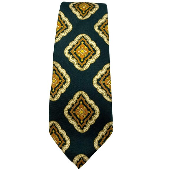 Gianni Butti Black MCM 50s Retro Italy Handmade Silk Tie Neck Luxury Vintage - Picture 2 of 5